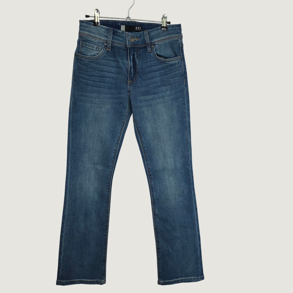 KUT from the Kloth Greta Ankle Bootcut Jeans Womens 2 Blue NWT Mid Rise
